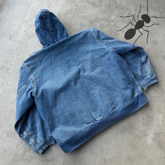 Vintage Y2K Carhartt J08 DST denim blue work wear jacket - Picture 6 of 8